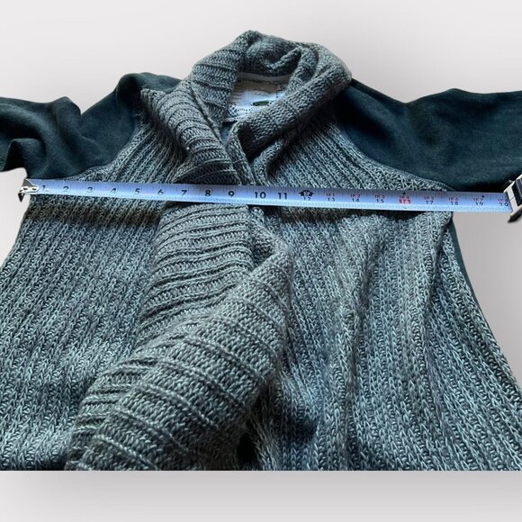 Green Casado Waterfall Draped Open Sweater Anthropologie Saturday Sunday Size S - Picture 6 of 10